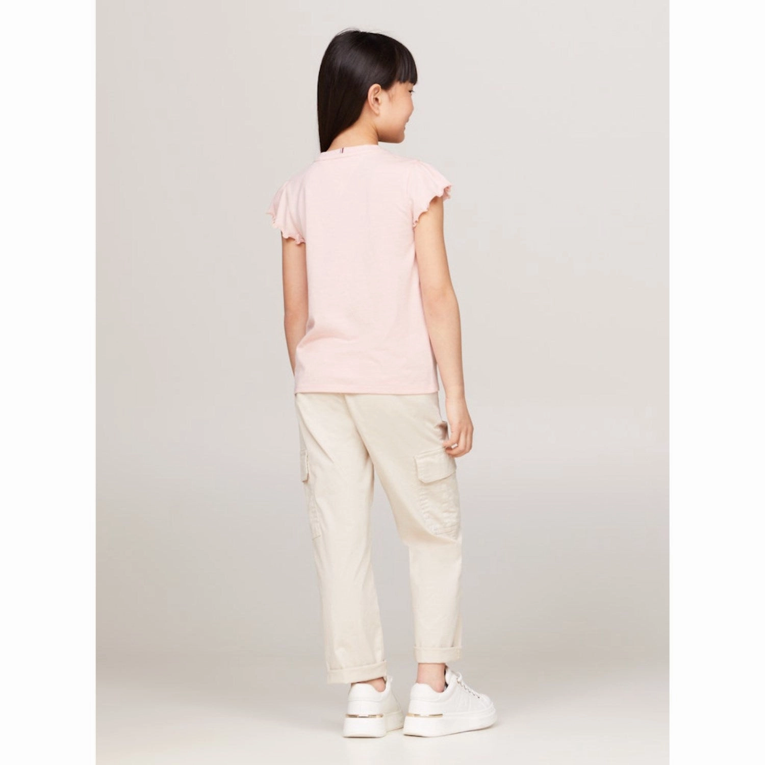 MoistureWicking Tommy Hilfiger Soft Rose Essential Ruffle Sleeve Tee Ss