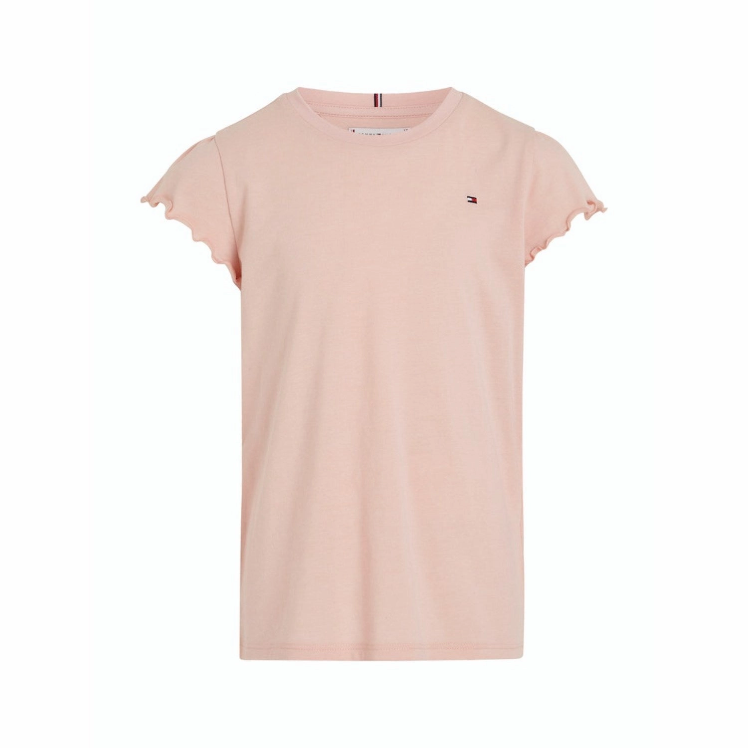 Comfortable and stylish Tommy Hilfiger Soft Rose Essential Ruffle Sleeve Tee Ss