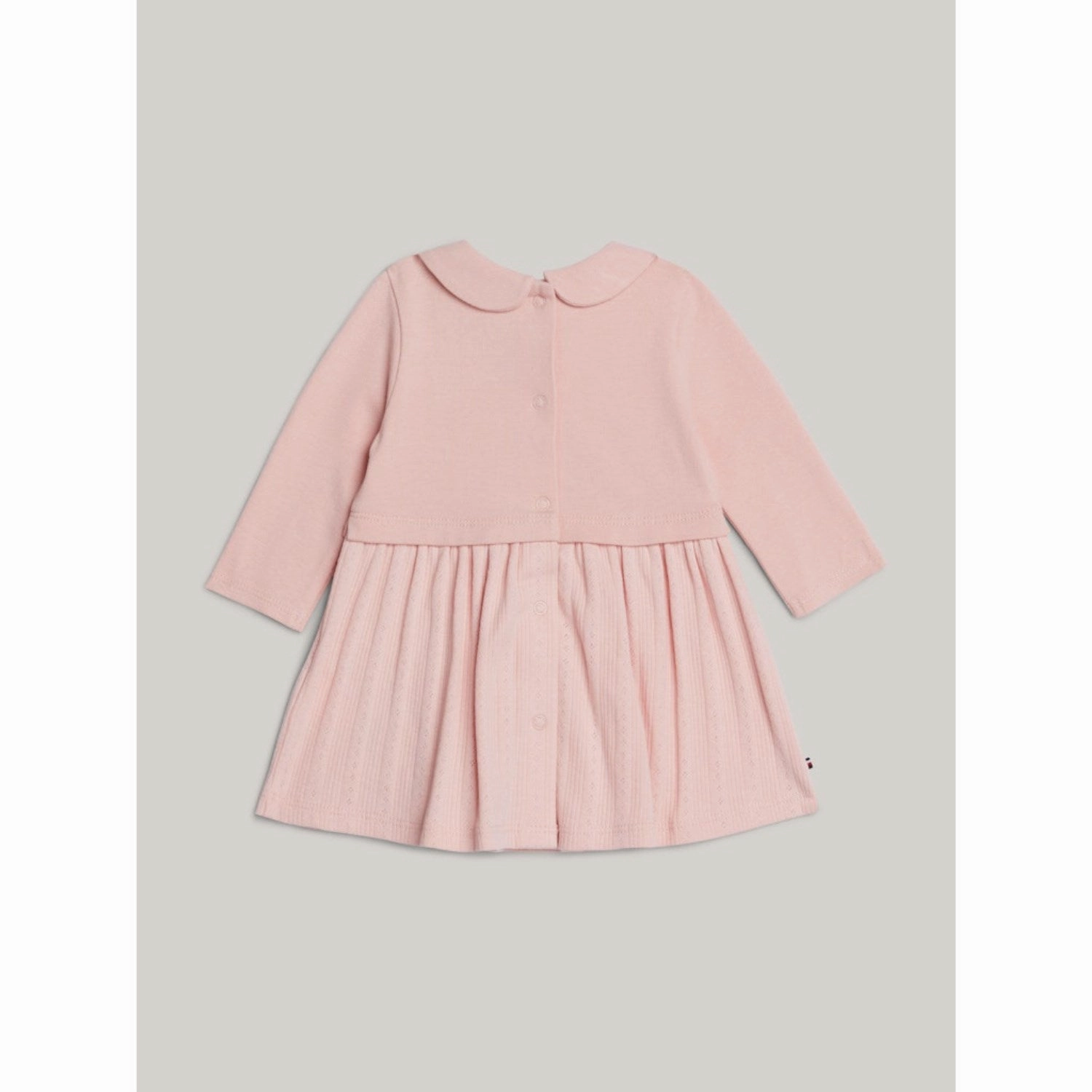Tommy Hilfiger Soft Rose Pique Pointelle Regular Dress Ls Bow-Detail
