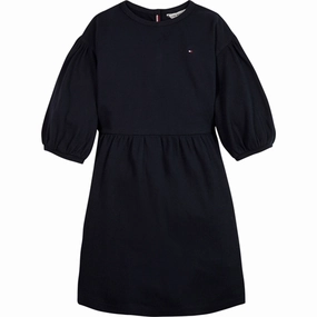 breathable-mesh Flare Swing Tommy Hilfiger Structured Knit Dress Desert Sky