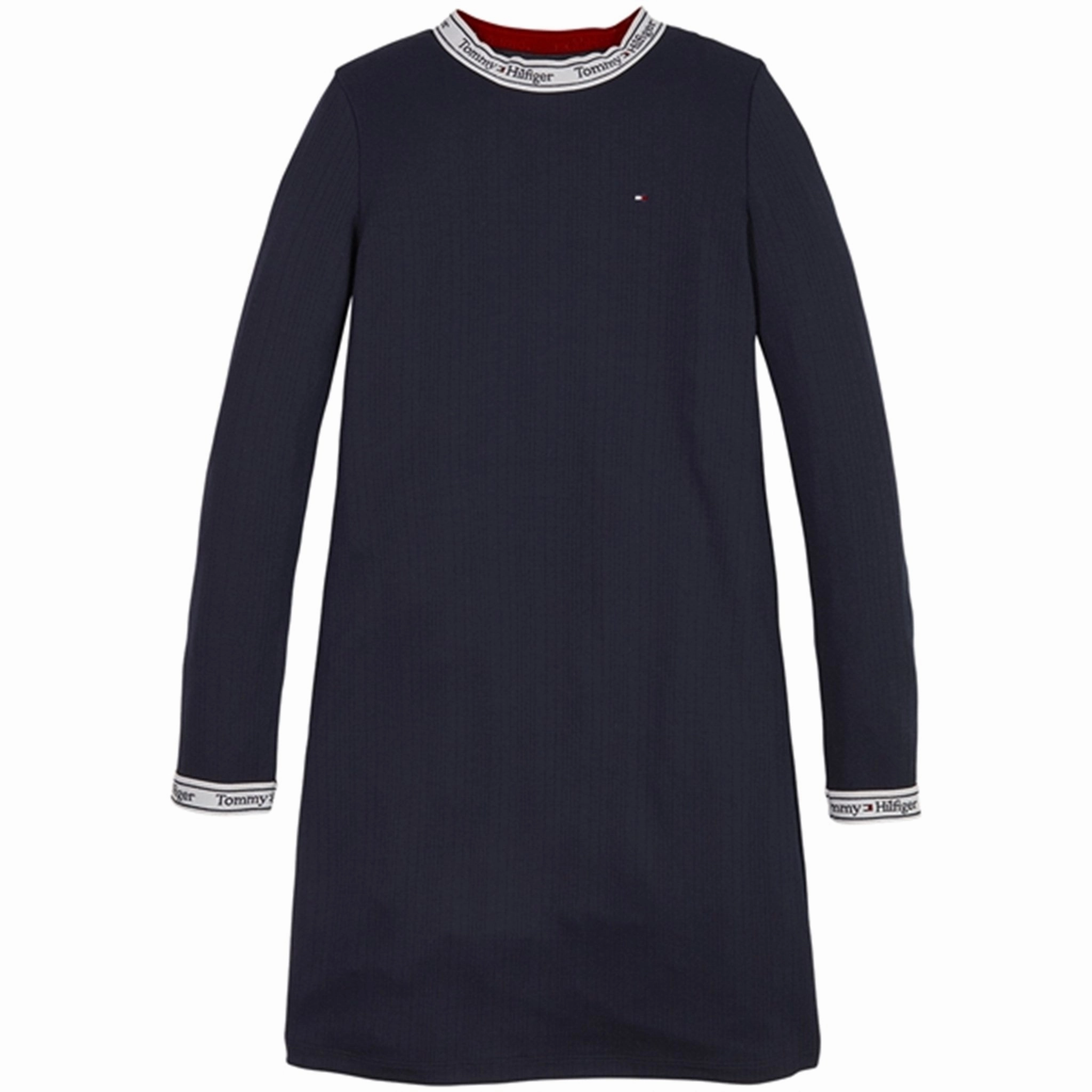 Gemstone-Detail Calm Lines Tommy Hilfiger Tape Rib Dress Desert Sky