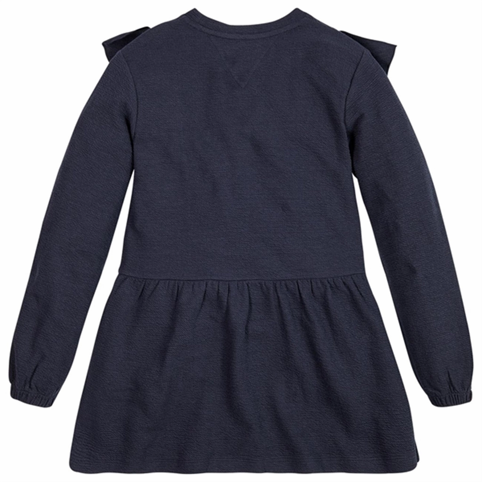 Cool Tone Feminine Cut Tommy Hilfiger Textured Ruffle Dress Desert Sky