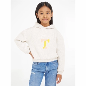 Reinforced Elbows Tommy Hilfiger Varsity Crew Hoodie New Light Grey Heather