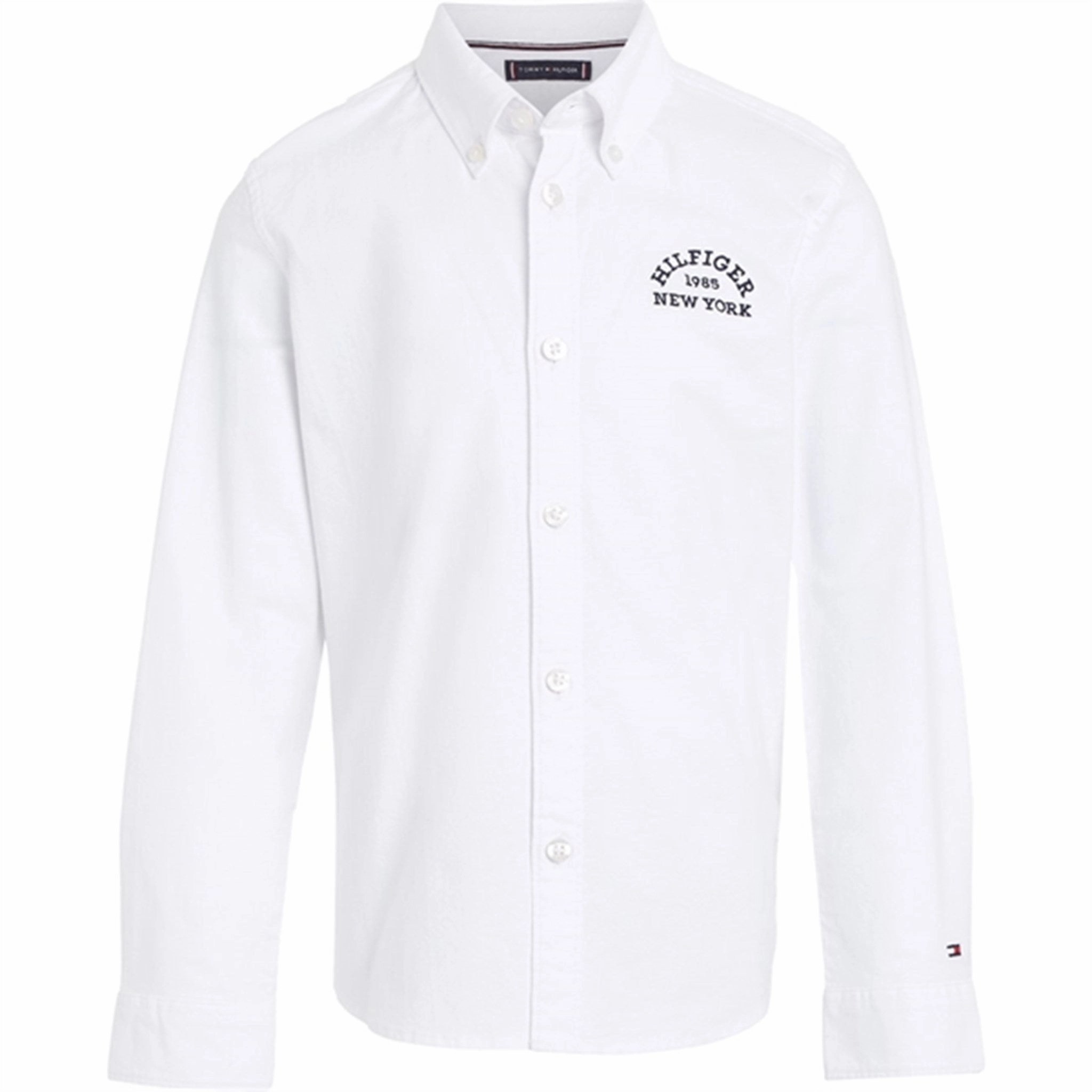 Tommy Hilfiger Varsity Oxford Shirt White High Neck