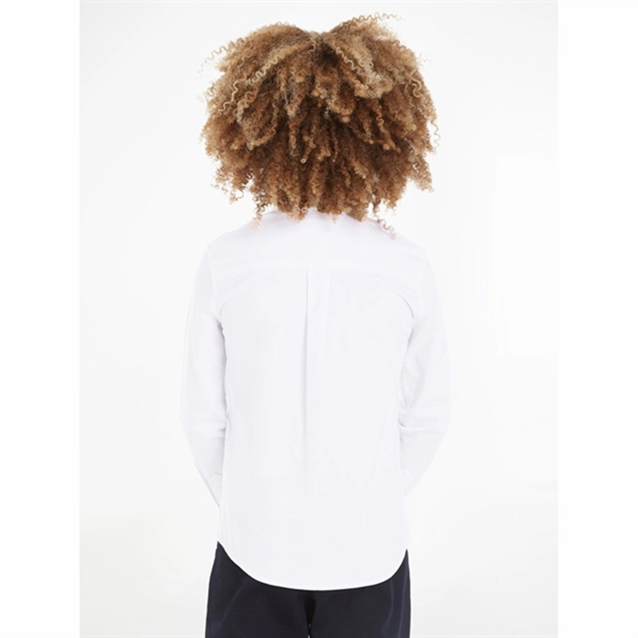 Double Stitched Hems Lightweight Weave Tommy Hilfiger Varsity Oxford Shirt White