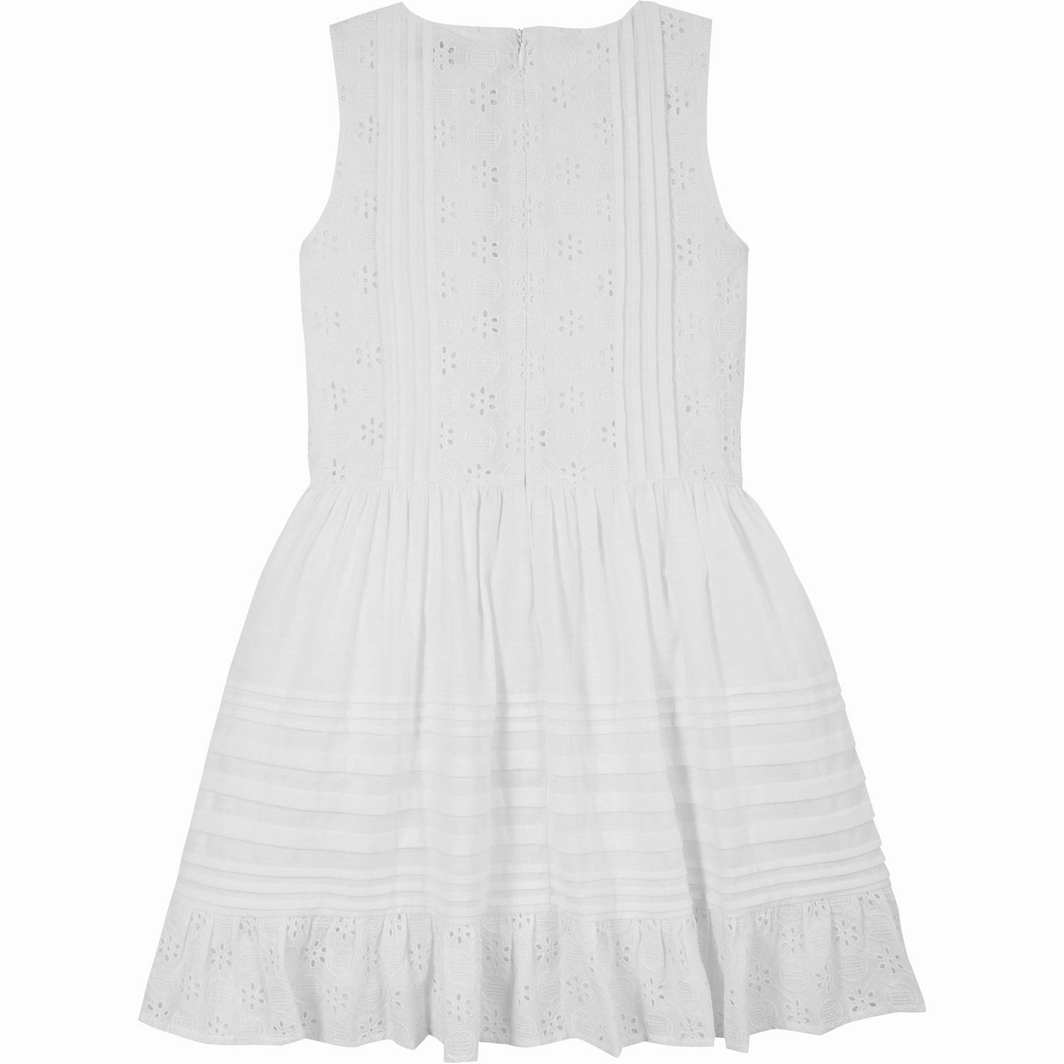 Tommy Hilfiger White Embroidered Cotton Dress Balanced Fit