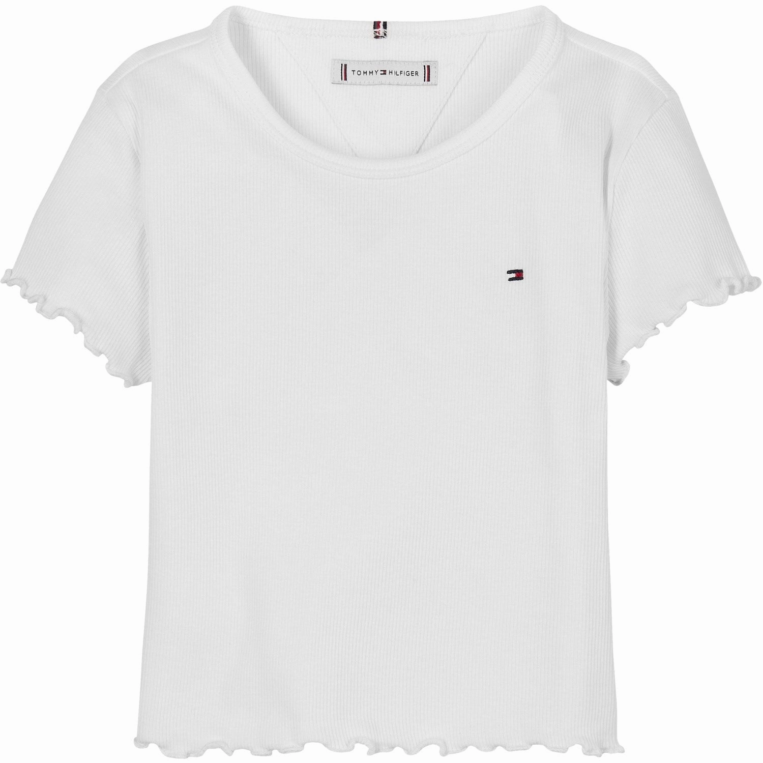 Tommy Hilfiger White Essential Rib Top SS oversized but not shapeless Fit For Comfort