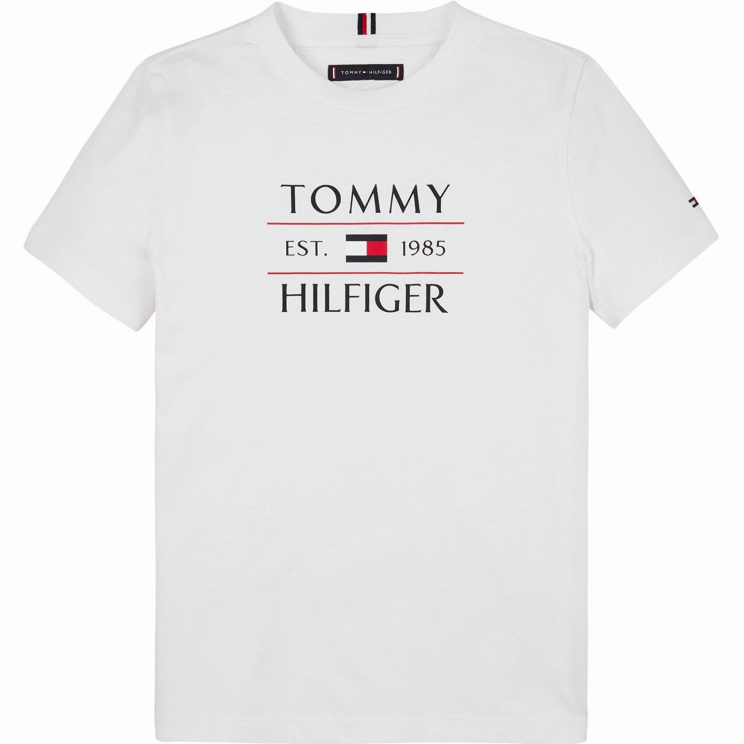 Tommy Hilfiger White Flag Reg T-Shirt Running Speed simple design
