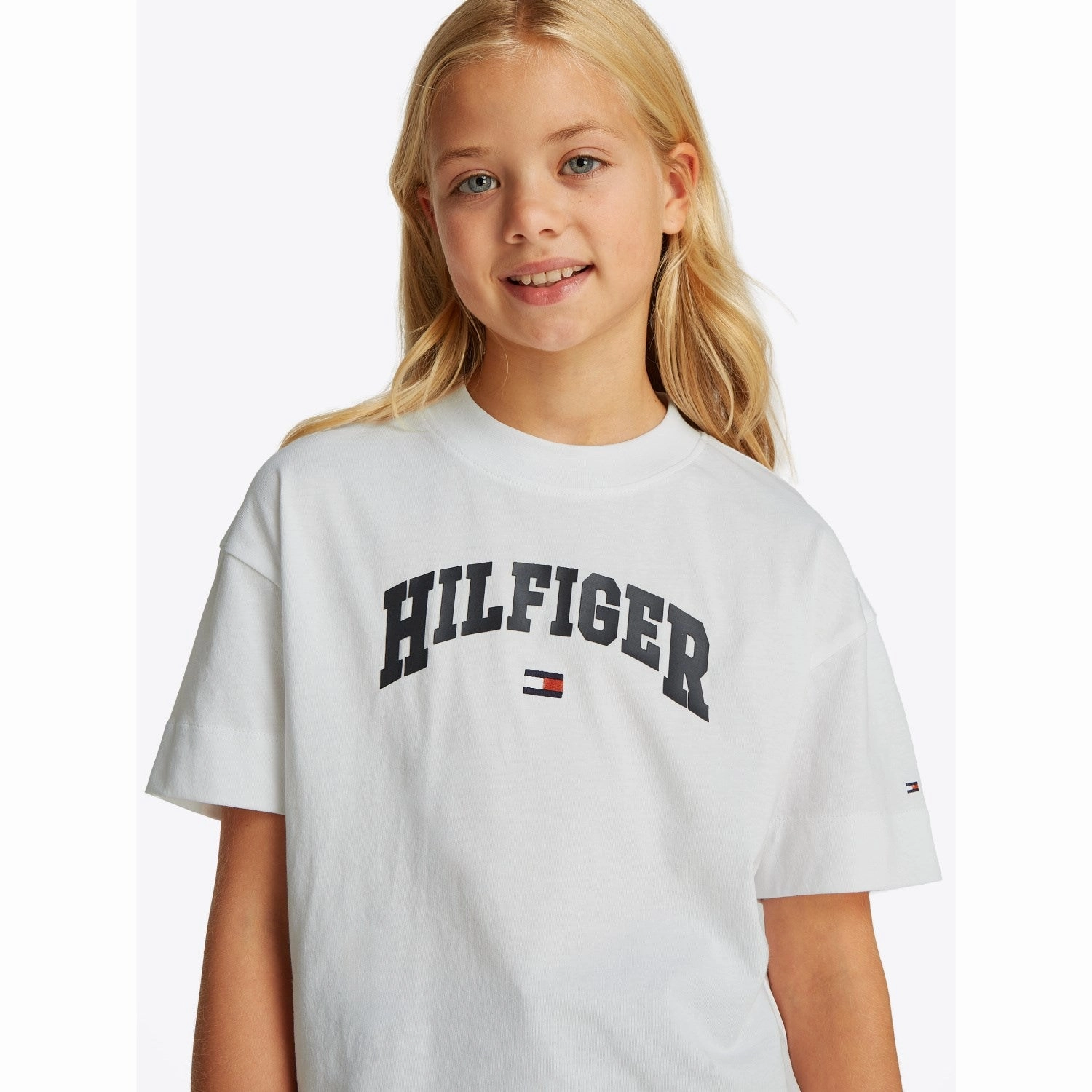Tommy Hilfiger White Melange Varsity Archive T-Shirt Outdoor Trend Look Basic Wear