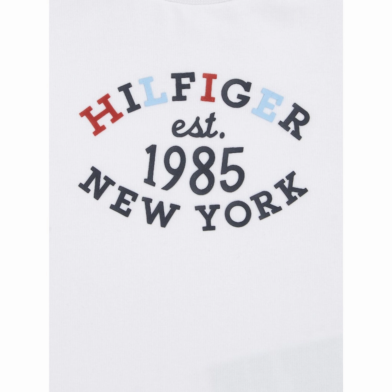 Tommy Hilfiger White Monotype Oval Regular Tee Ls Wrinkle Resistant Finish Spring Trend