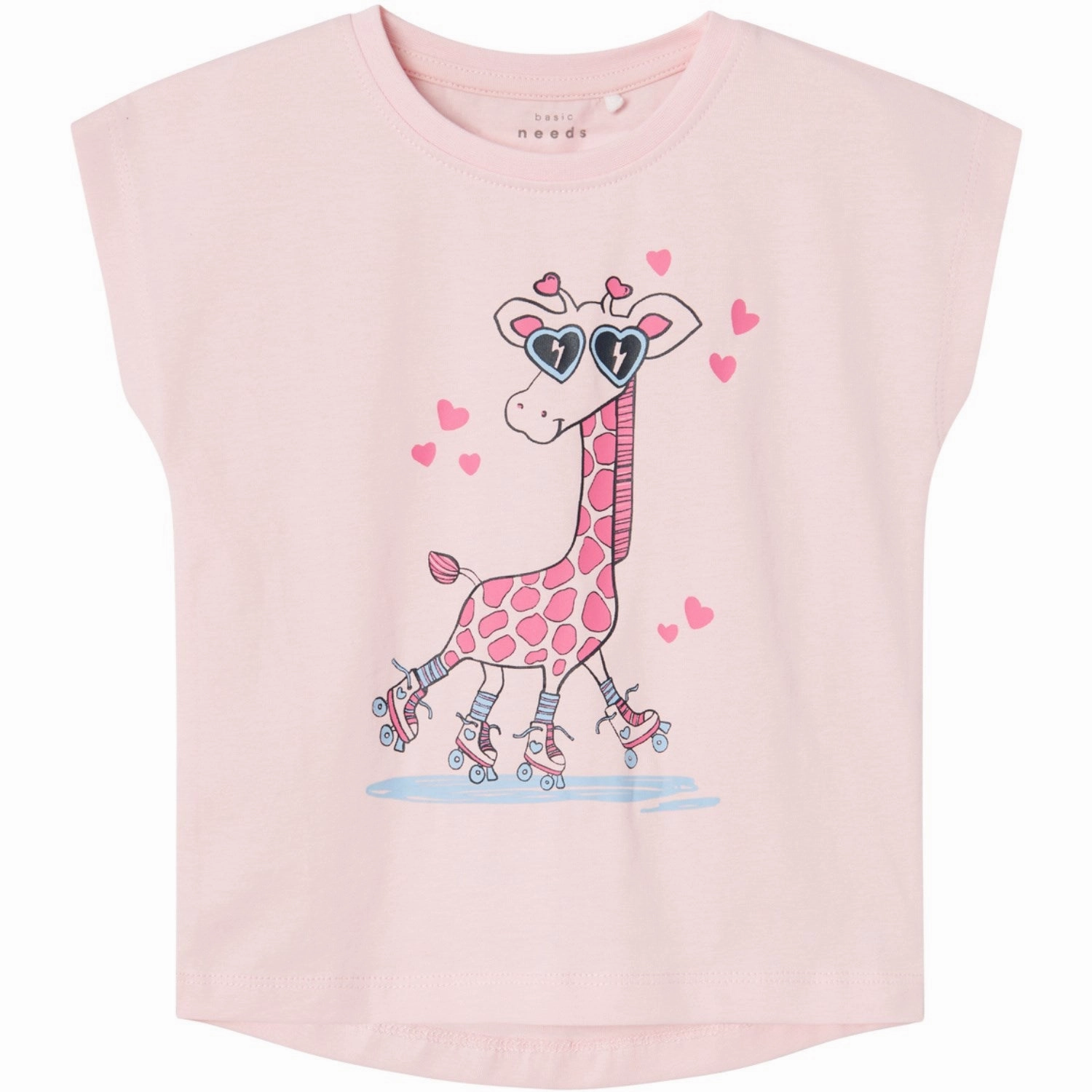 Name It Parfait Pink Giraffe Violet T-Shirt Active Style