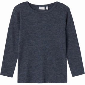 Name It Ombre Blue Wossa Wool/Silk Rib Blouse Durable Stitching