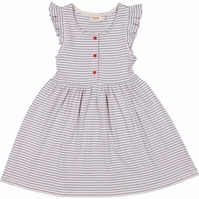 MarMar Modal Rib Space Blue Stripe Dova Frill Dress NonSlipClosure