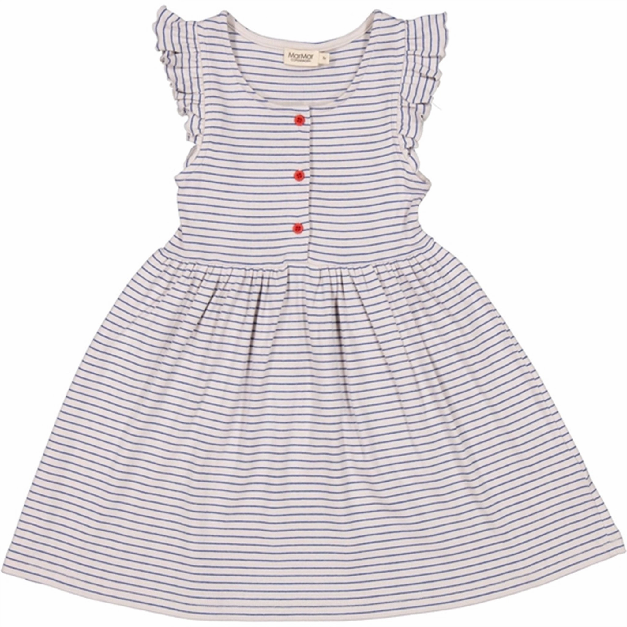 Side Tie MarMar Modal Rib Space Blue Stripe Dova Frill Dress