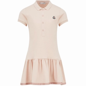 Moncler Dress Pastel Pink Gathered Skirt Workwear