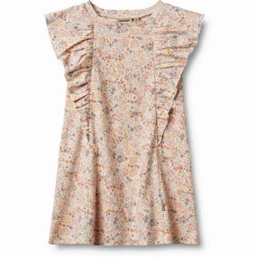 Versatile and Comfortable Comfortable casual dress Wheat Bright Flowers Jersey Dress Ruffle Shirley