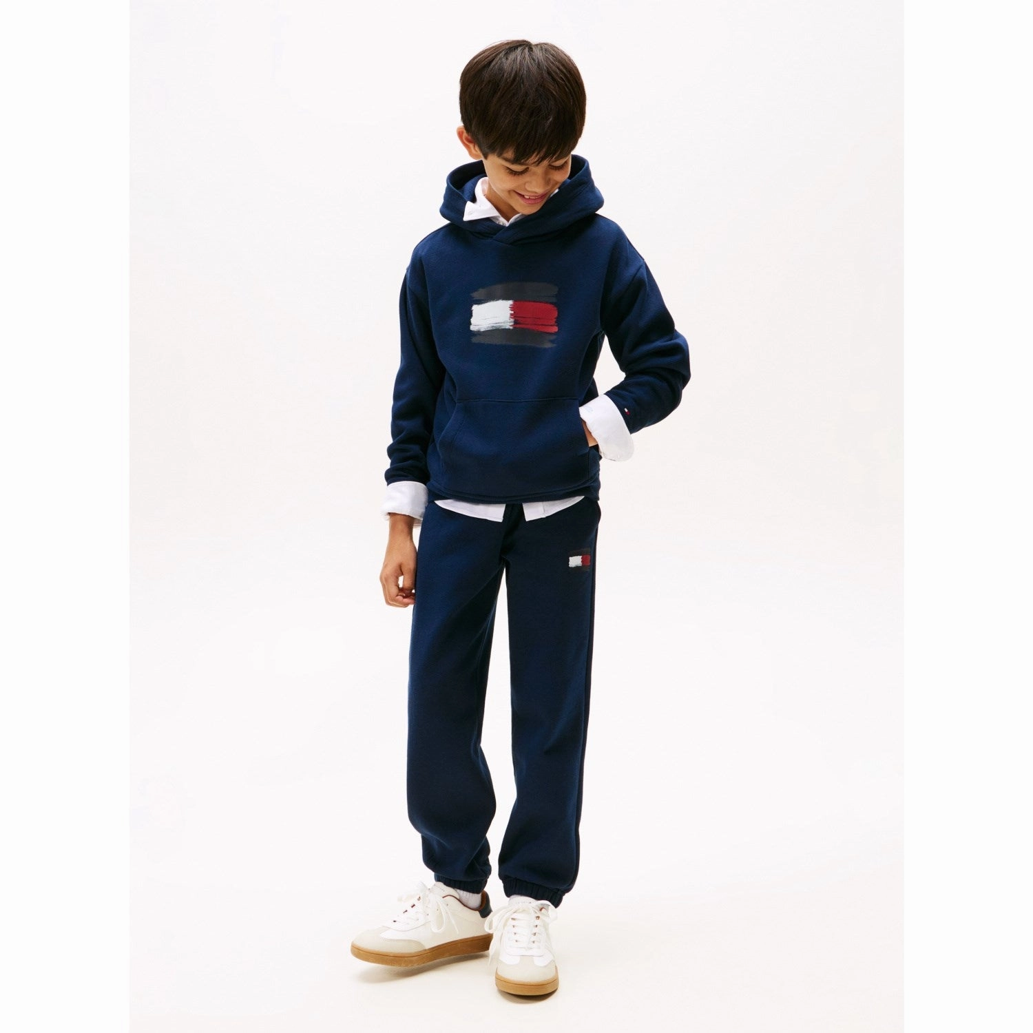 Tommy Hilfiger Dark Night Navy Flag Hoodie School Uniform