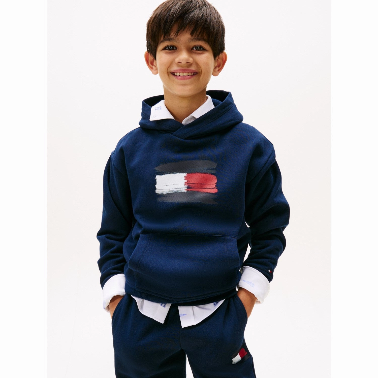 Tommy Hilfiger Dark Night Navy Flag Hoodie South American style