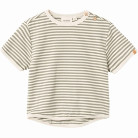 Casual Layering Wear Modern Style Trend Lil'Atelier Moss Gray Geo Fon T-shirt