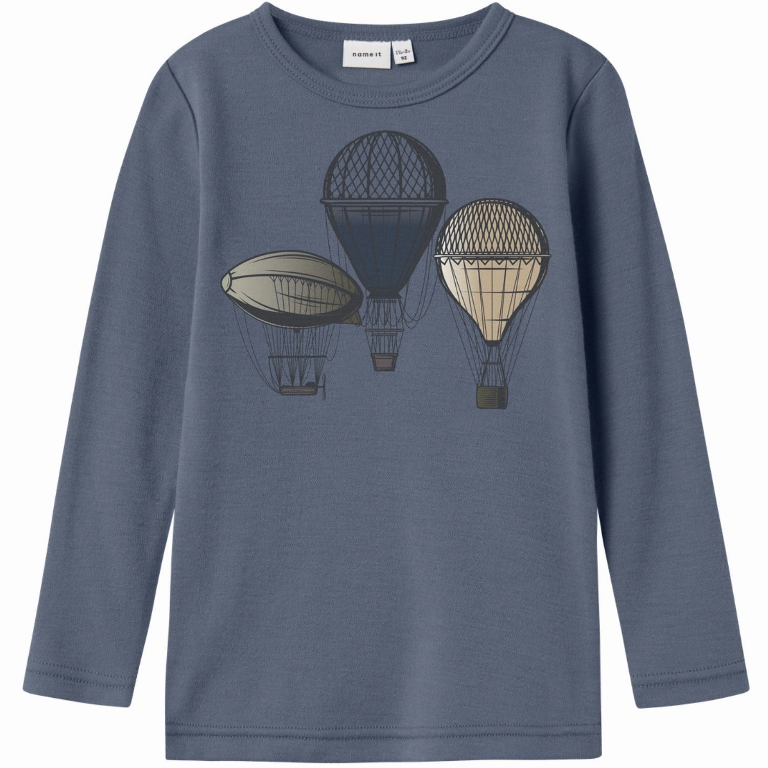 Pullover Design Brushed Inner Lining Name It Folkstone Gray Air Balloon Nmmwillitus Wool Ls Top