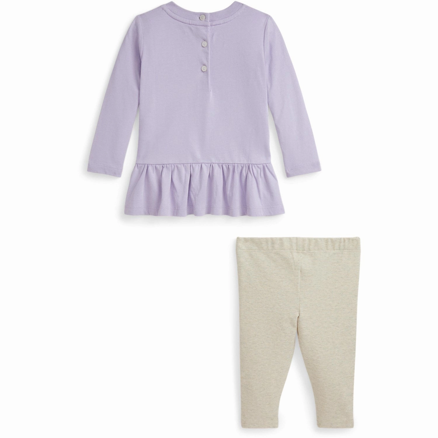 Lightweight Feel Ralph Lauren Baby Spring Iris/Oatmeal Hthr Blouse Legging Set