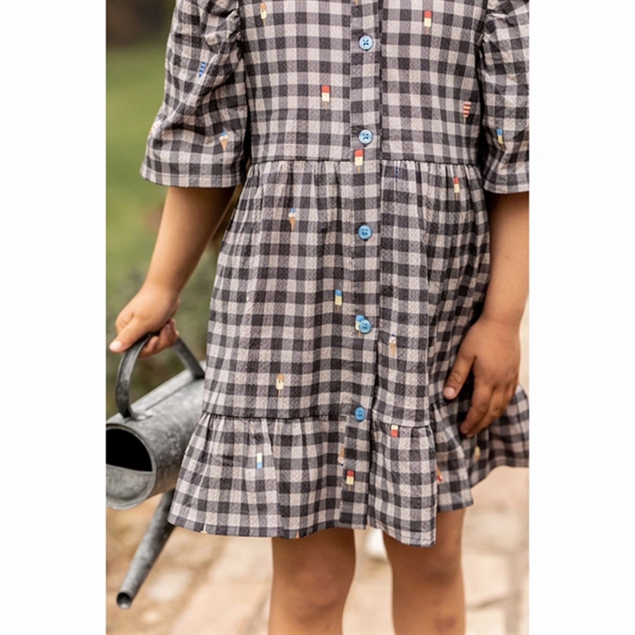 Soft Finish High Cut Fliink Magnet Check Aop Polar Dress