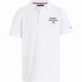 Gym To Office Tommy Hilfiger Th Logo SS Polo White