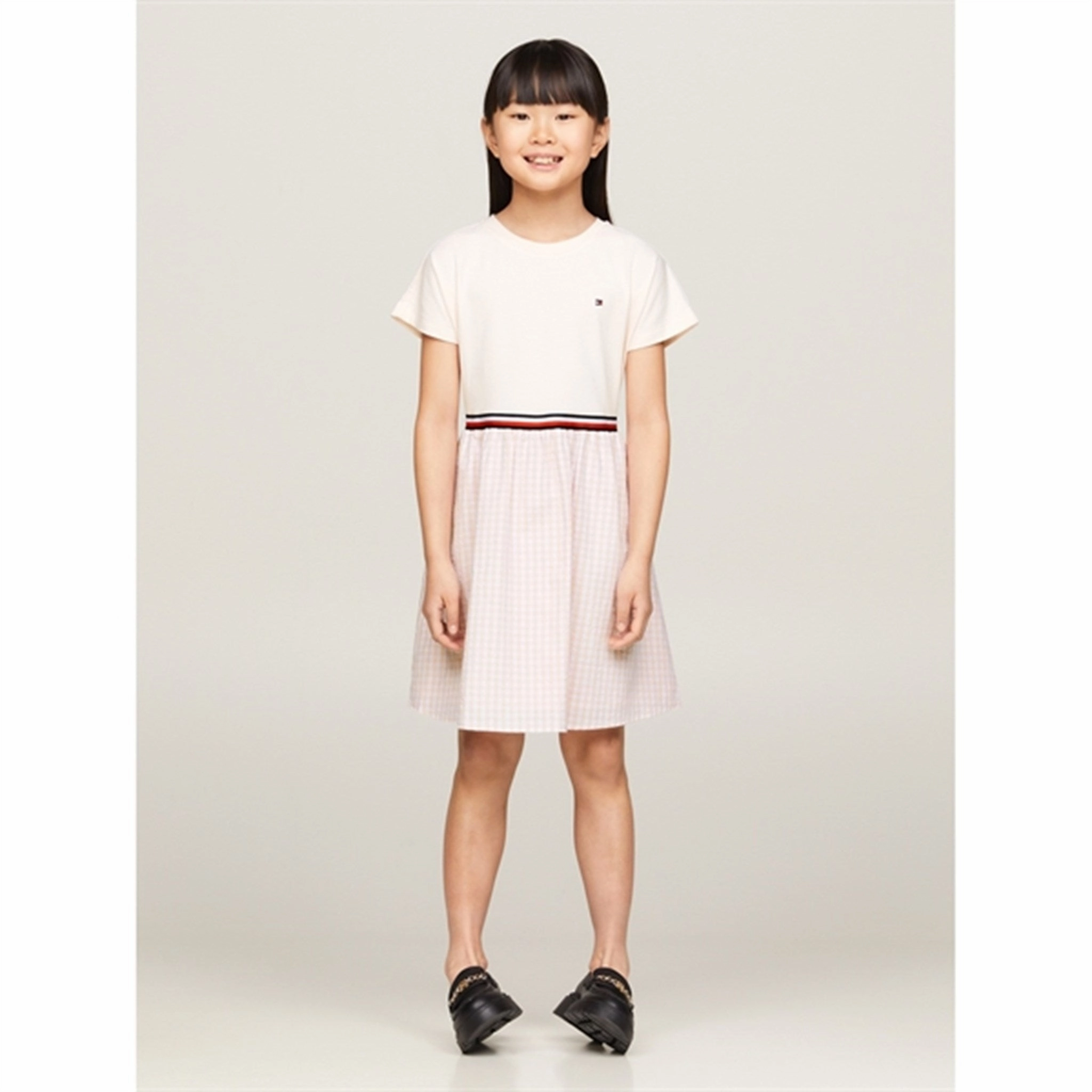 Tommy Hilfiger Gingham Combi Dress Whimsy Pink Check Event Ready Cruise-Wear