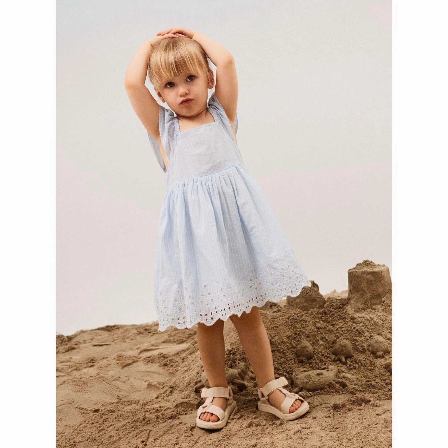 Versatile Design Clean Drape Name It Chambray Blue Fesinne Dress