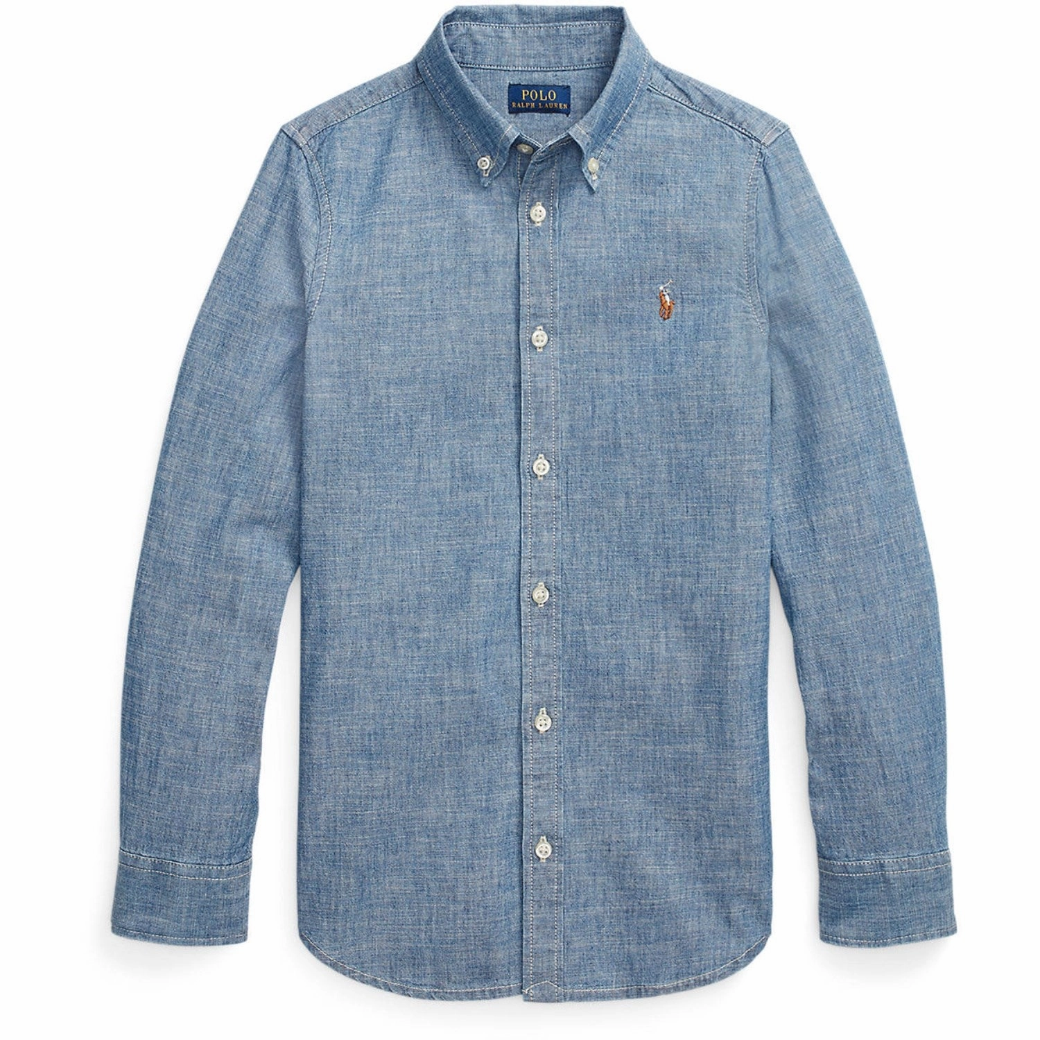 Summer Camp Weekend Style Polo Ralph Lauren Medium Blue Wash Girl Button Front Shirt