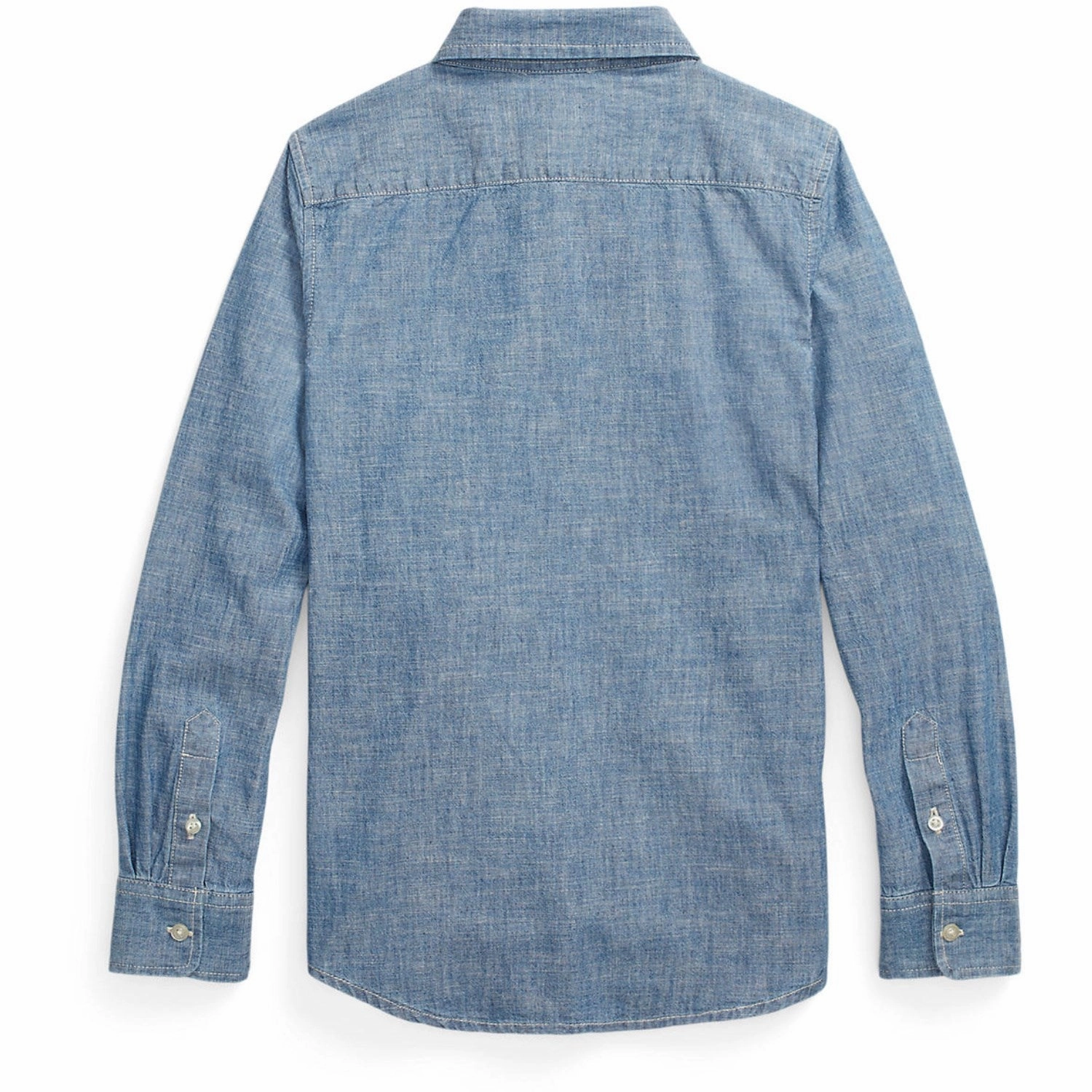 Polo Ralph Lauren Medium Blue Wash Girl Button Front Shirt Smart Appearance