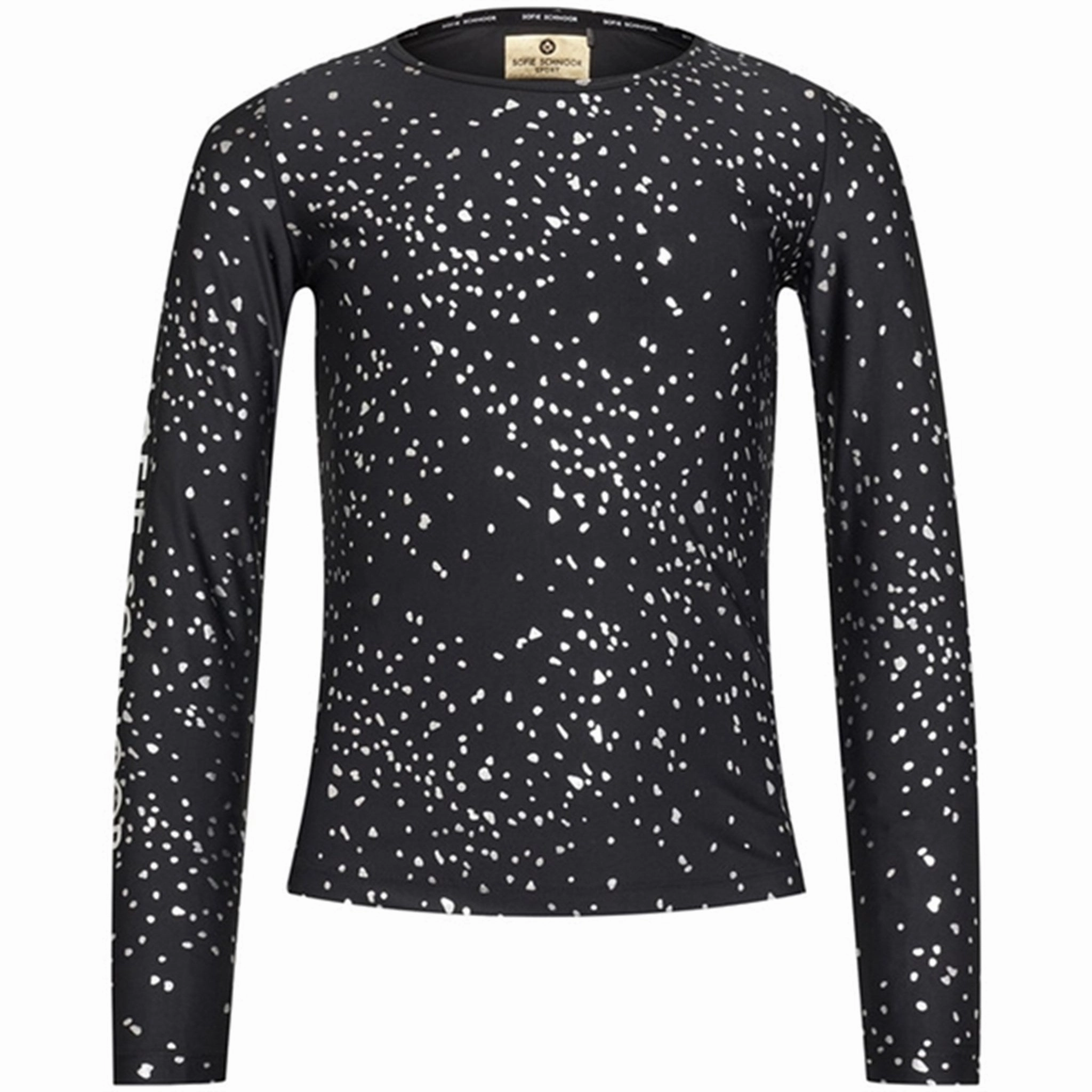 Sofie Schnoor Black Blouse Patterned Texture Bold Pattern