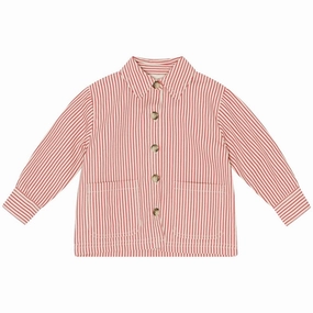High-End Finish Day-To-Night Wear Fl?ss Max Overshirt Scarlet Stripe