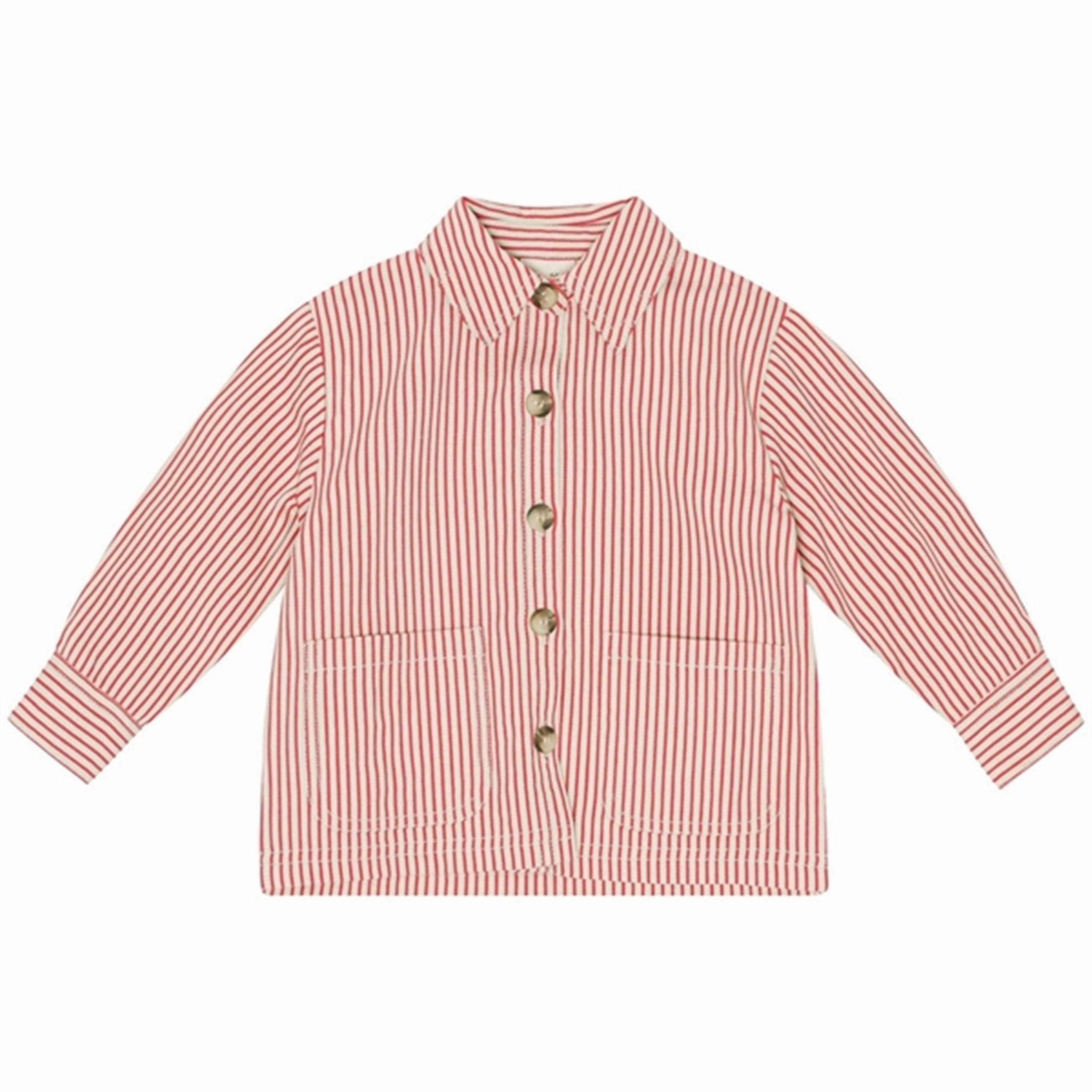 Wardrobe Essential Fl?ss Max Overshirt Scarlet Stripe