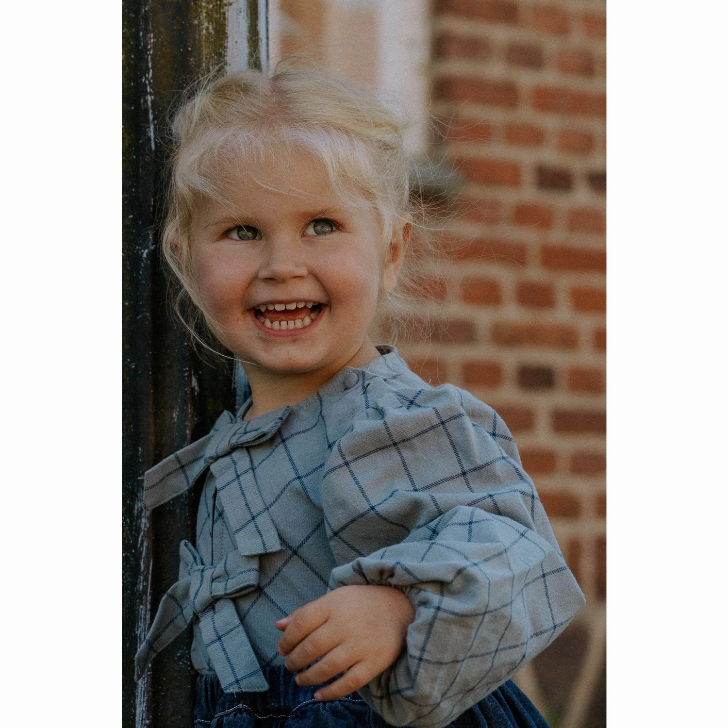 Fliink Slate Cody Check Blouse Multipurpose Utility Fashion Forward