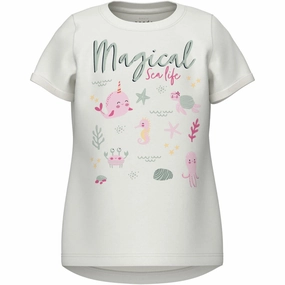 Versatile and Stylish Cross Grain Knit Name It Bright White Magical Sealife Vix T-Shirt