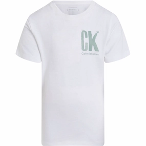 Washable fabric Lightweight Fashion Calvin Klein Bright White Chest Surf Graphic T-Shirt