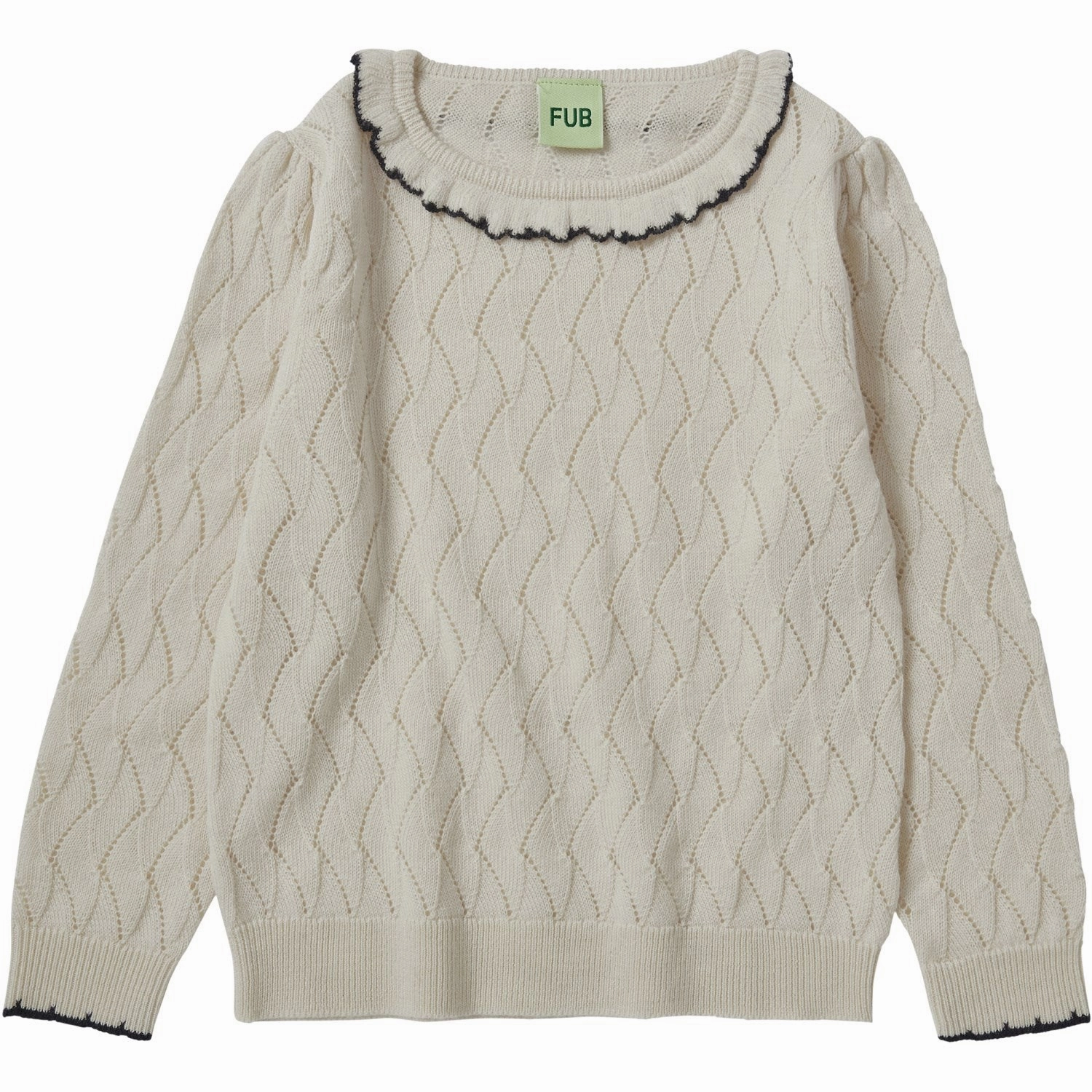 FUB Ecru Pointelle Tee L/S Anti Static Finish