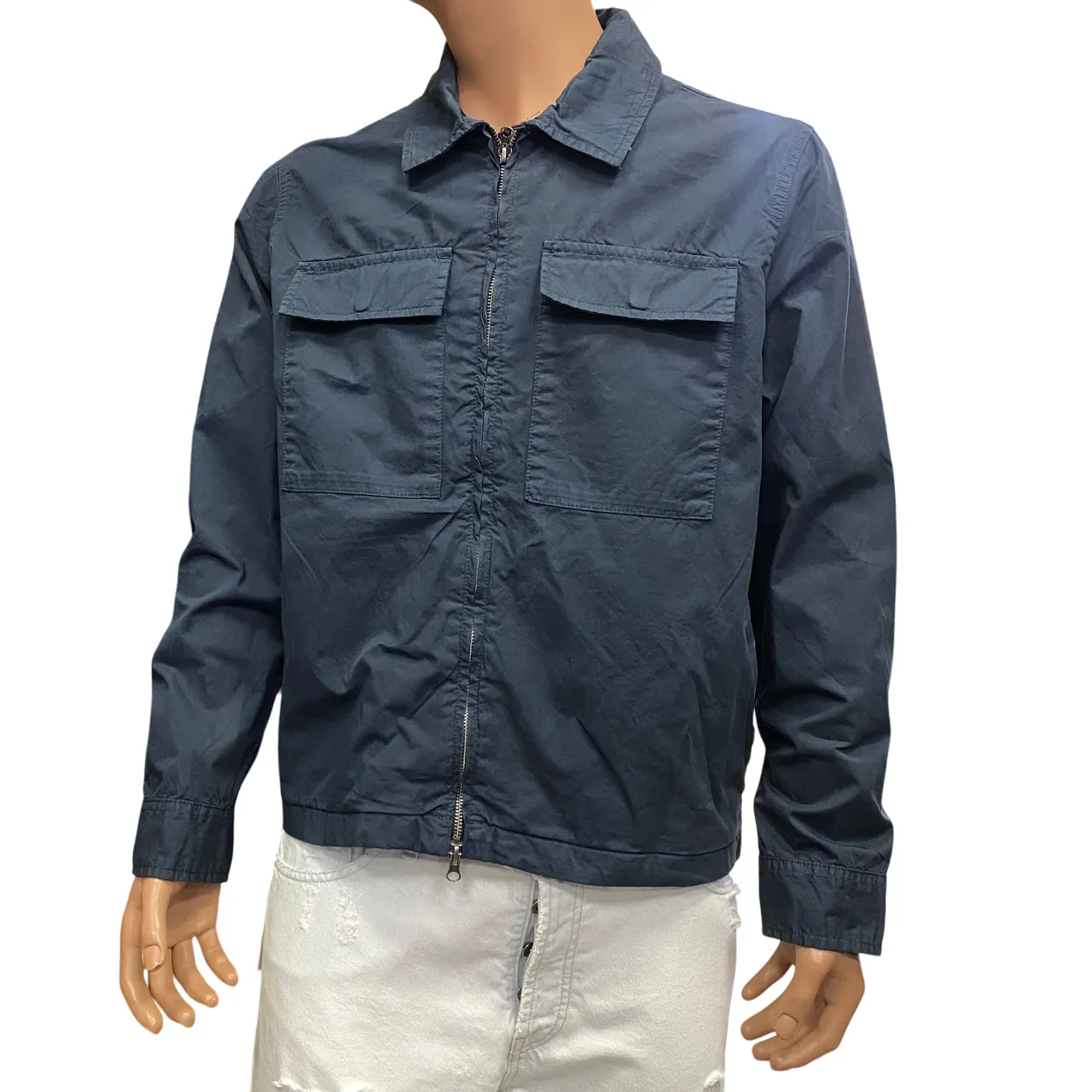 Trez giubbino da uomo in cotone Gink M48680 251 blu BondedFabric