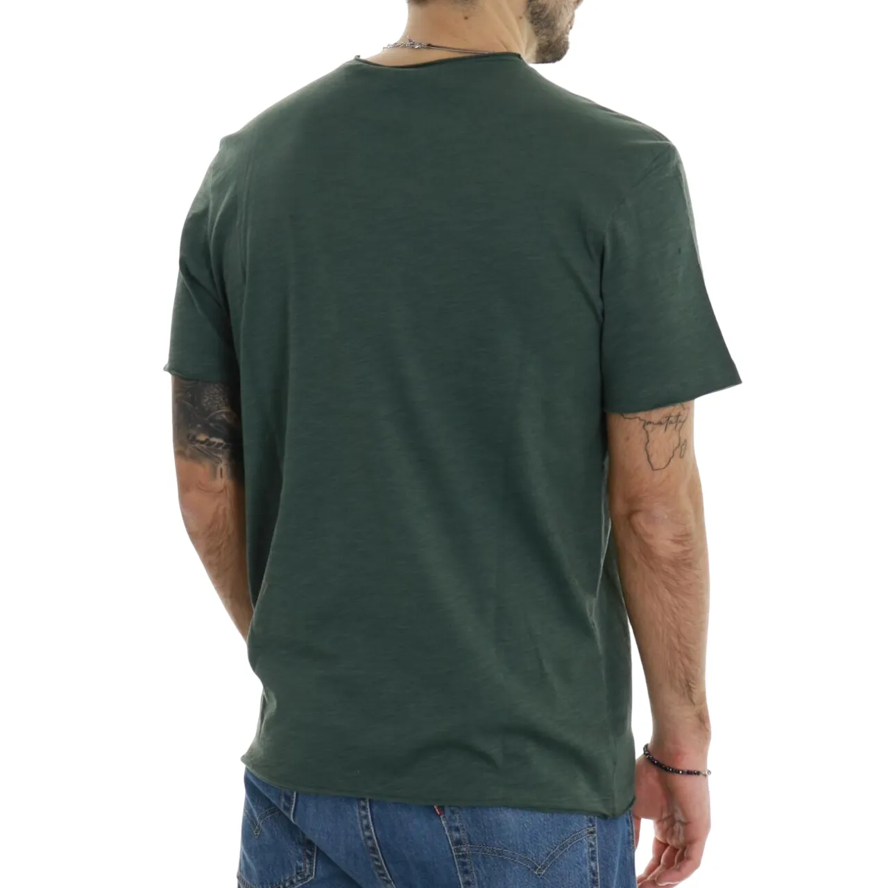 Trez maglia manica corta in cotone fiammato TOPO6-JSB3 M49044 387 verde FlexibleCollarOptions Ultra Soft Texture