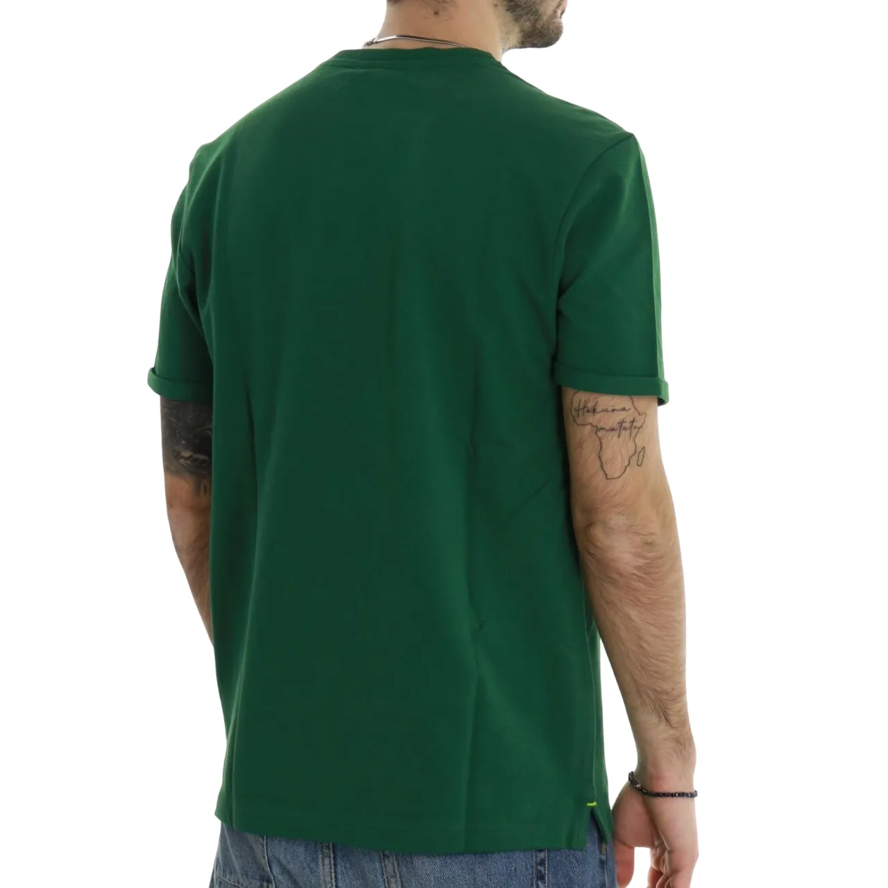 Trez maglia manica corta in cotone pique Tasik-PC M49046 776 verde Seam Free Shoulders