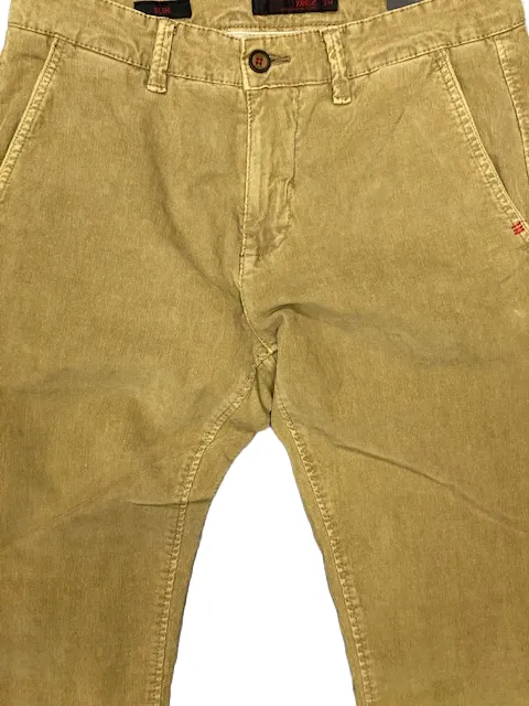 Comfort-First Trez Pantalone elasticizzato da uomo in velluto a coste piccole Prot-Cord T M45732 306 beige