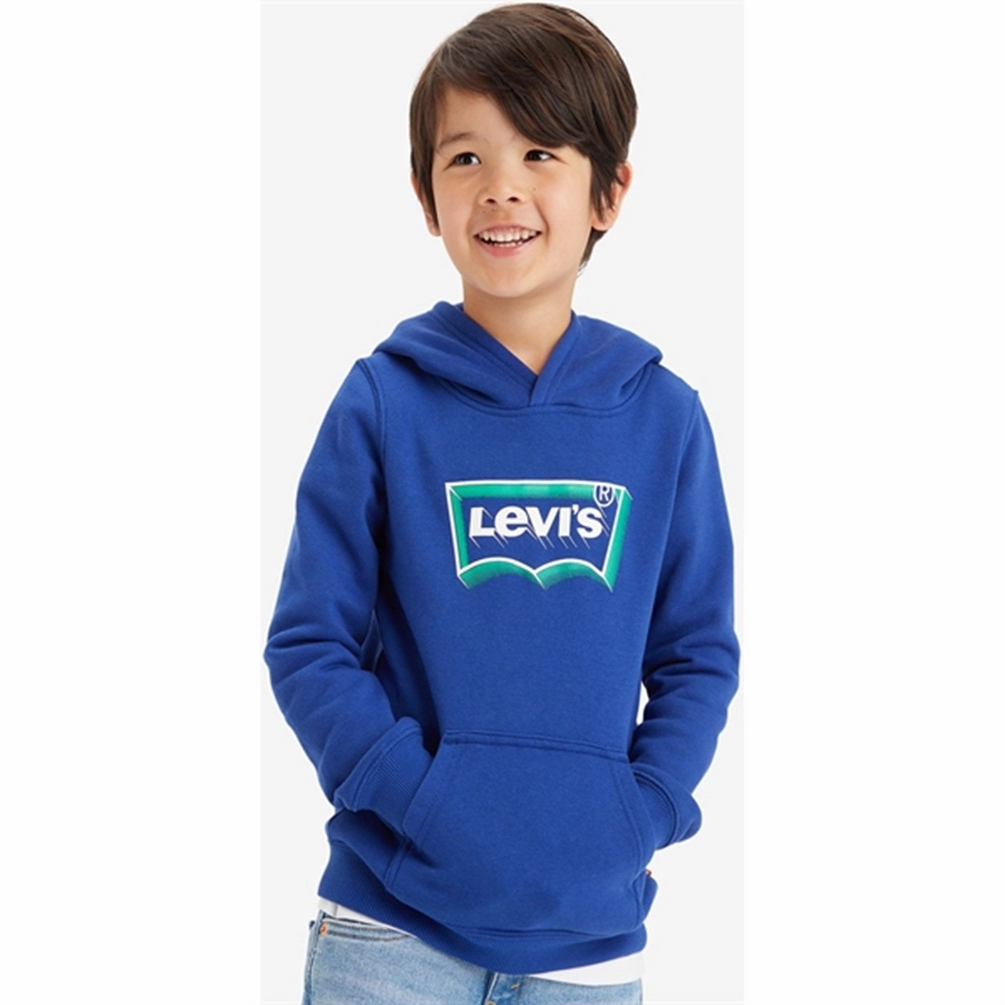 Levi's Batwing Fill Pullover Hoodie Sodalite Blue Beaded embellishments Timeless Street