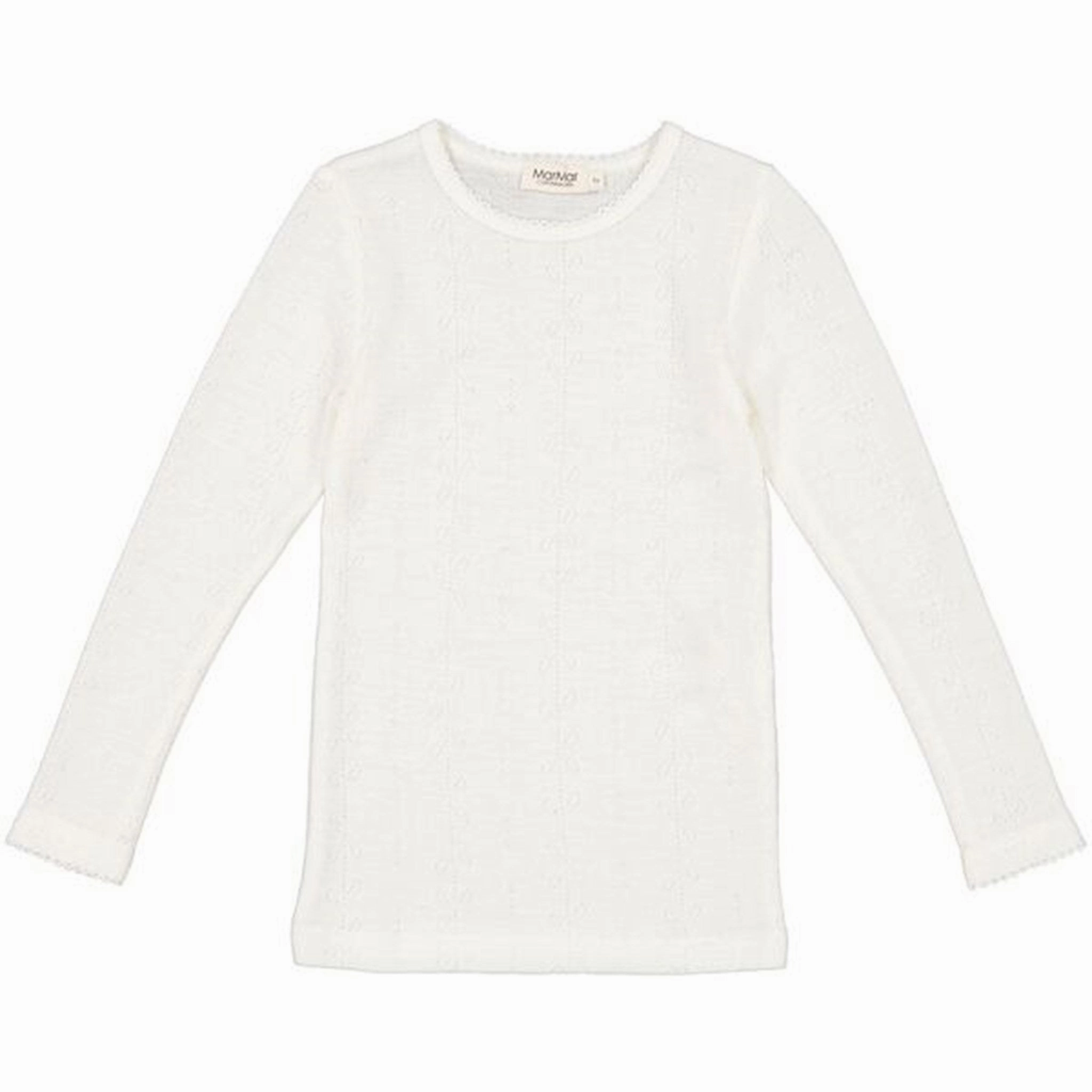 MarMar Wool Pointelle Natural Tamra T-shirt LS adult clothing Subtle pattern