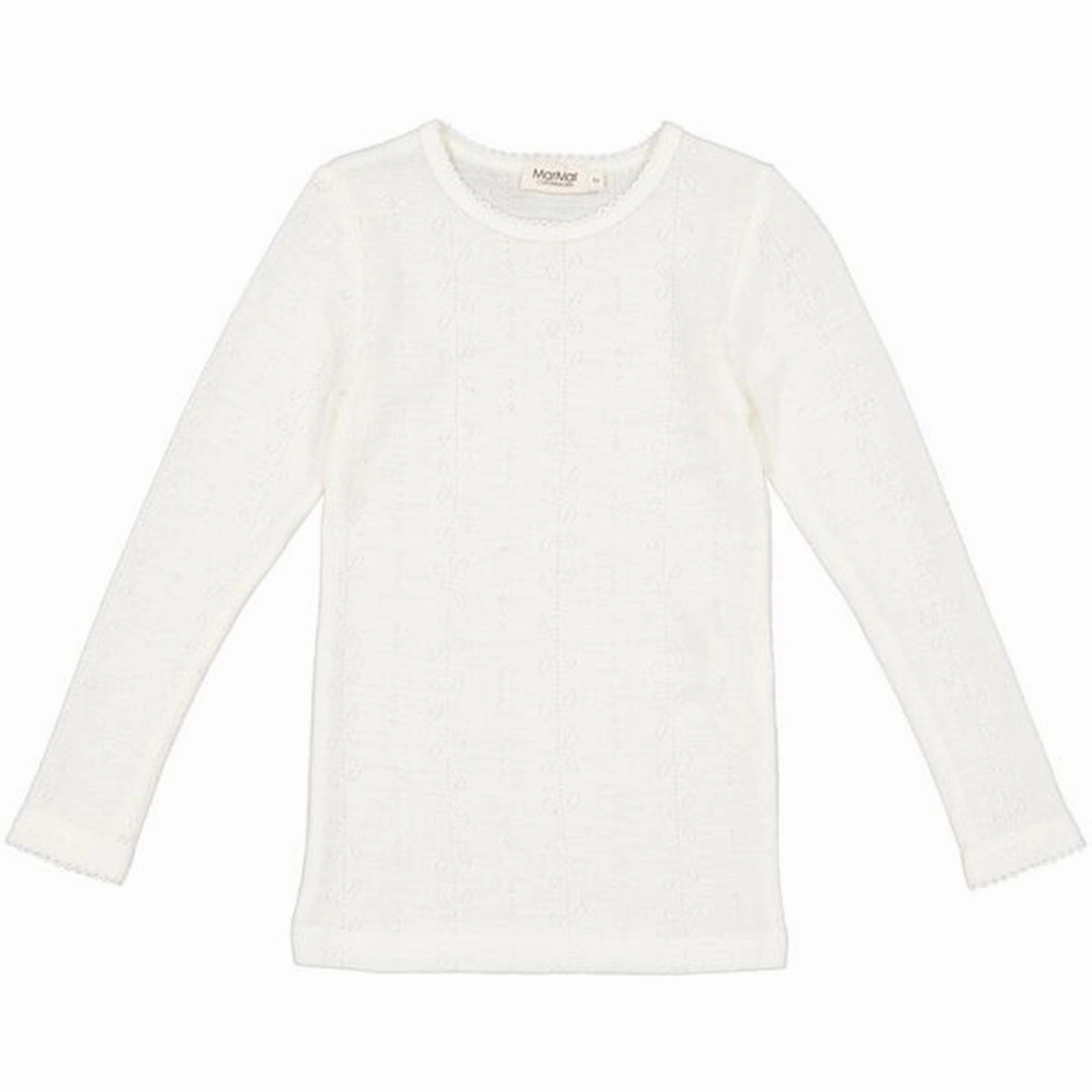 MarMar Wool Pointelle Natural Tamra T-shirt LS Business casual