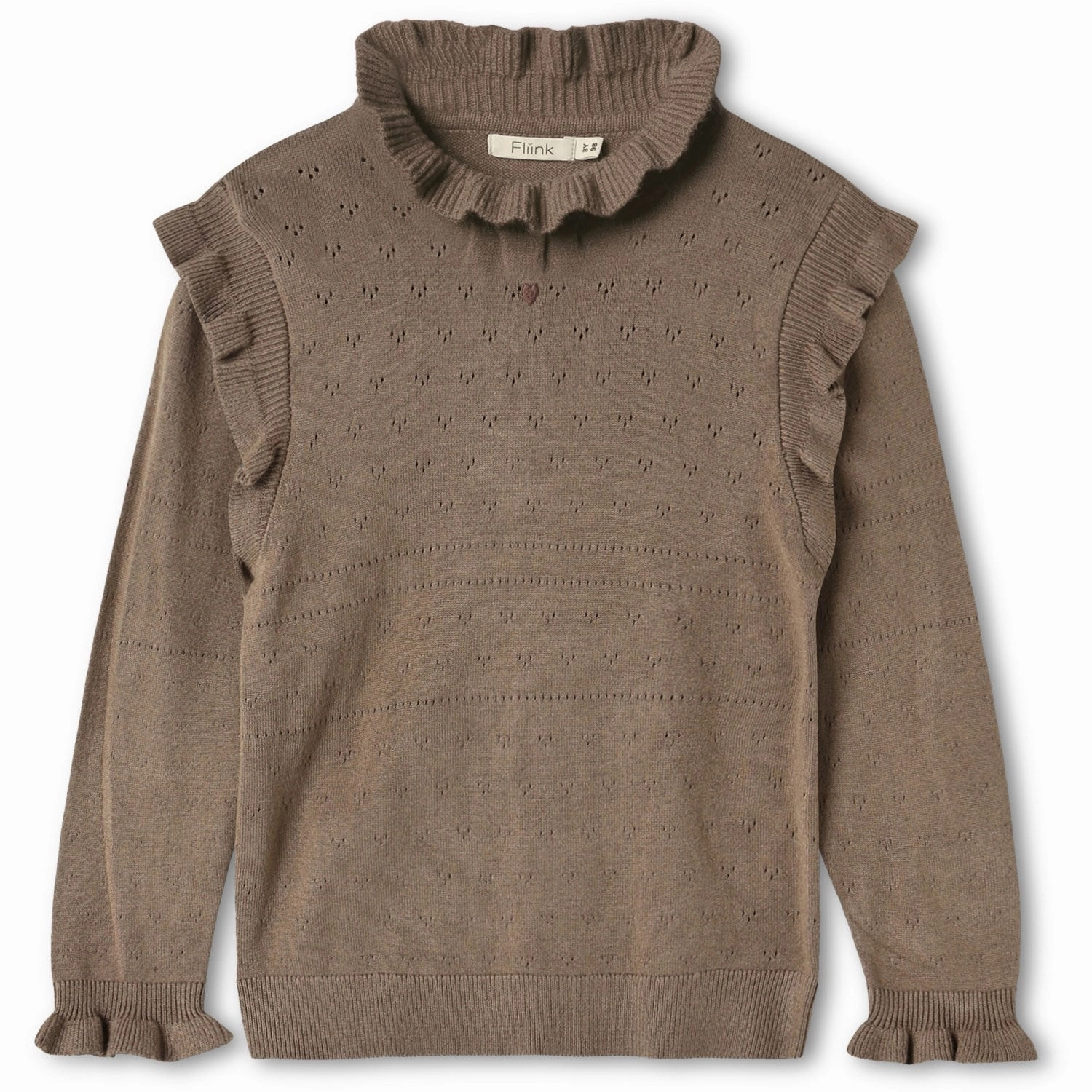 Asymmetrical Cut Fliink Pine Bark Fame Ls Blouse