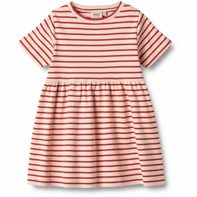 Wheat Red Stripe Jersey Dress Anna Vibrant patterned dress