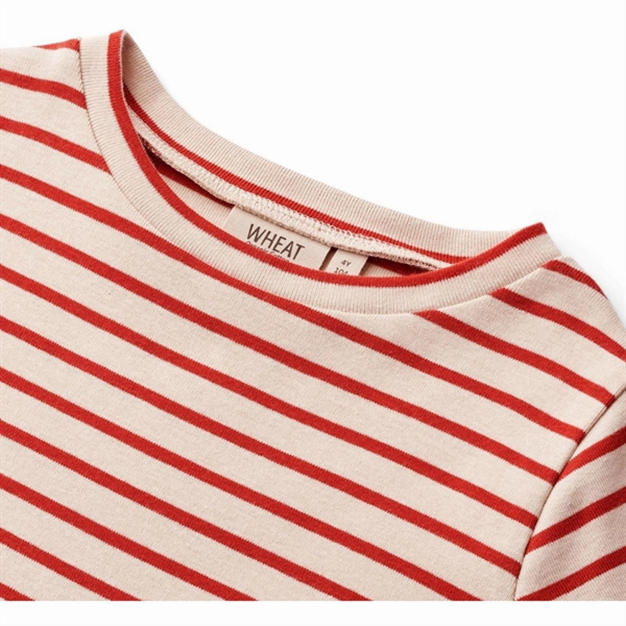 Silky-Feel Korean Trend Wheat Red Stripe Jersey Dress Anna