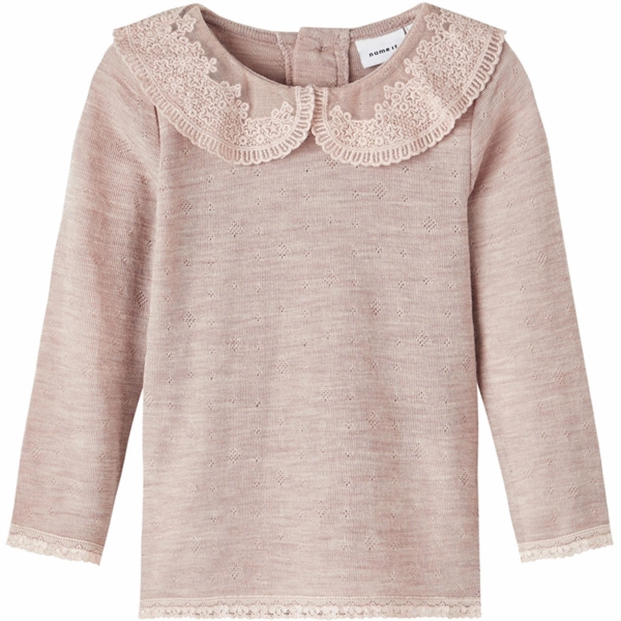 Name it Sphinx Wang Wool Blouse With Collar Durable Material Layered Design