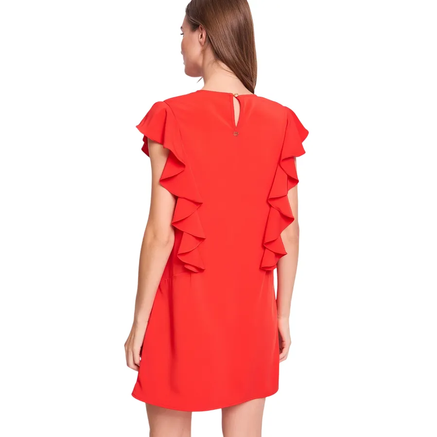 Front-Slit Gaud?? abito da donna con volant 511BD15005 2719 rosso